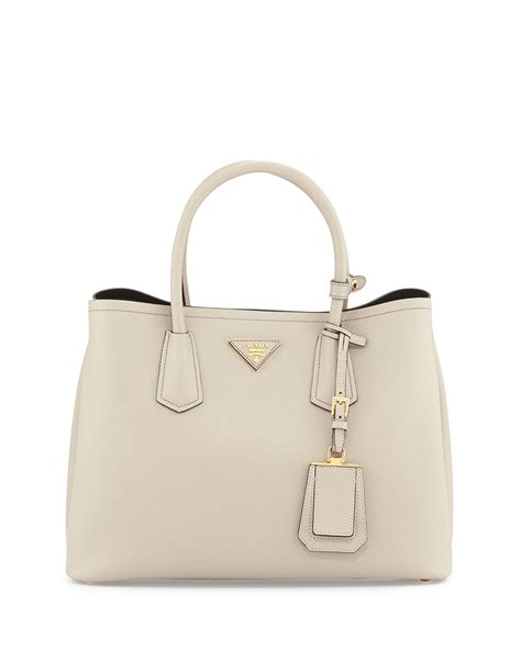 prada saffiano cuir small double bag light gray pomice|prada saffiano cuir purses.